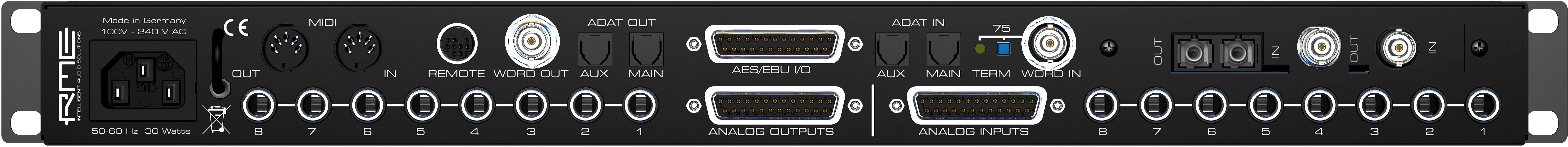 RME ADI-8 QS Rear Panel 